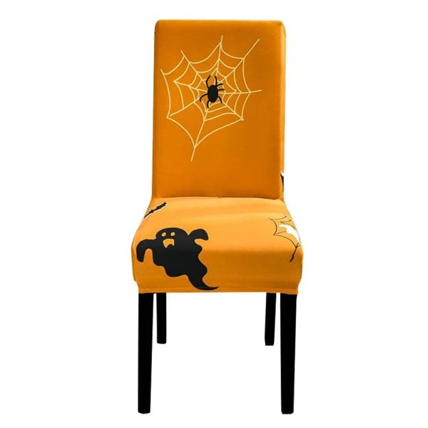 Anyseat Gold Spider Cobweb Ghost Elastic Chair Cover for Dining Room