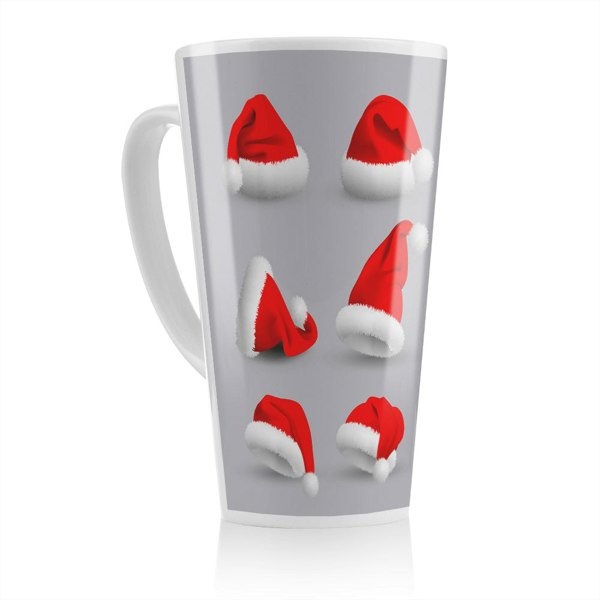 Benjamin Tate Design Collection Of Red Santa Claus Hats Dining Latte Mug