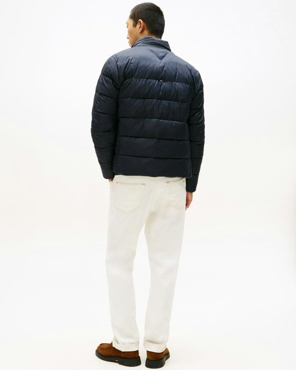 Tommy Hilfiger Mid Weight Mens Quilted Stand Collar Jacket - Desert Sky