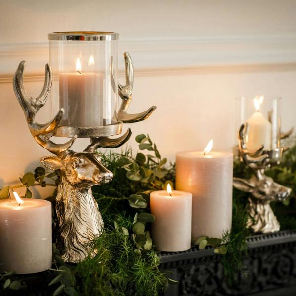 Culinary Concepts Stag Head Antler Hurricane Lantern