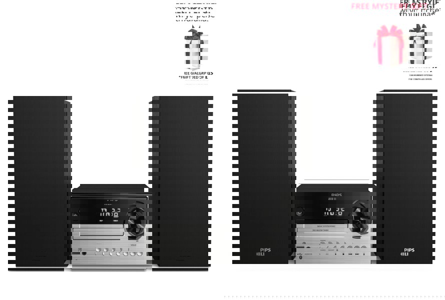 Philips TAM4205M2 BT Micro 60W Hi-Fi Music System, CD/MP3, USB Port - Free Gift RRP £15!