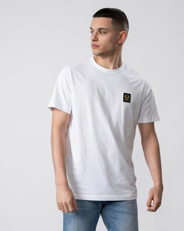Belstaff Short Sleeved Mens Logo Patch T-Shirt - White