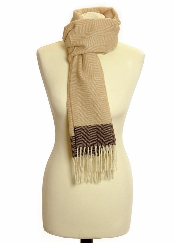 made in UK scarves for men - light fawn colour - The Cotton