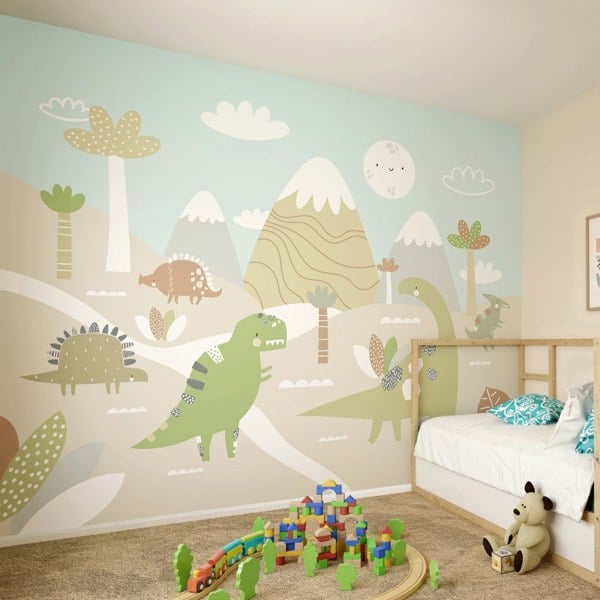 Origin Murals Dinosaur Land Wall Mural - Natural