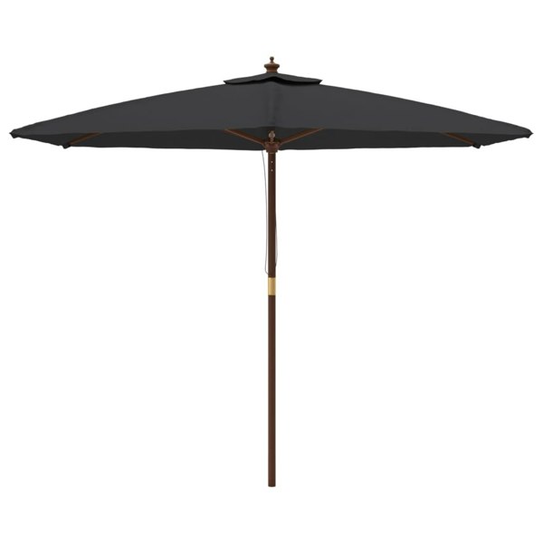 Berkfield Garden Parasol with Wooden Pole Black 299x240 cm