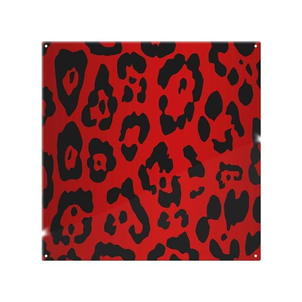 Benjamin Tate Design Red Leopard Print Splash Back