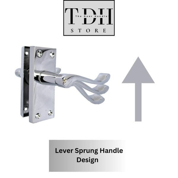 EDH Door Hardware Modern Victorian Chrome Door Handles, Victorian Scroll Lever Latch Door Handles
