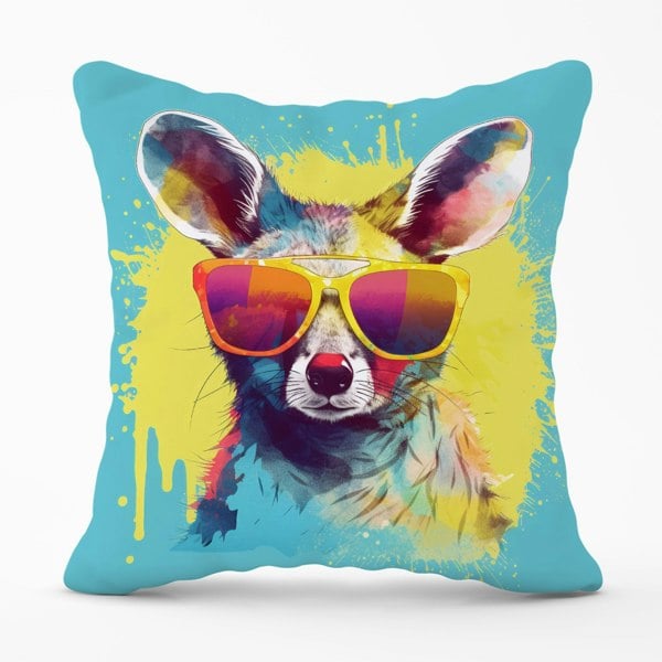 Warren Reed Splashart Wallaby In Glasses Cushions