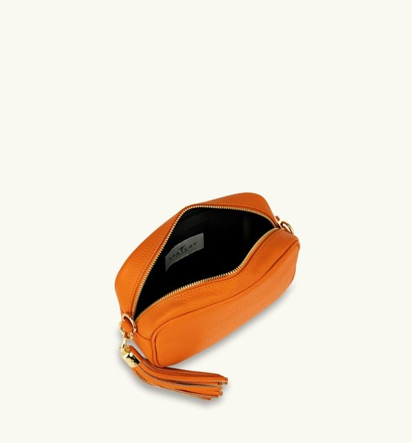 Apatchy London The Tassel Leather Crossbody Bag - Orange