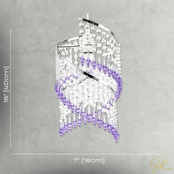 Modern Spiral Waterfall Pendant Shade with Purple and Clear Acrylic Image 7