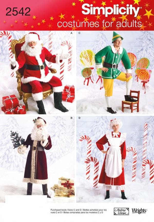 Simplicity Sewing Pattern 2542, Costumes for Men, Women, XS-S-M - Intermediate
