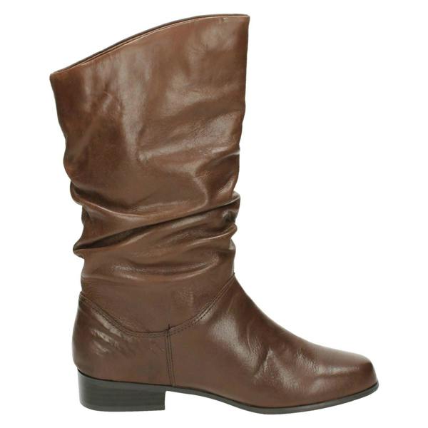 Spot On Ladies Leather Collection Pull Up Calf Length Boots