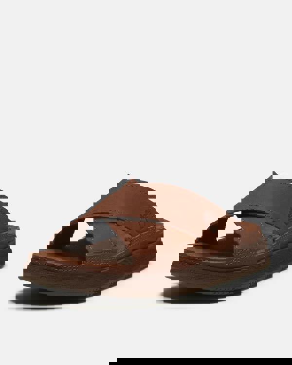 Timberland Casco Cove Cross Strap Full Grain Leather Mens Sandals - Rust | CHO | Designer Mens Sandals