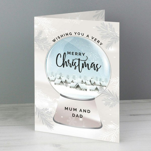 Personalised Memento Company Personalised Christmas Snow Globe Card
