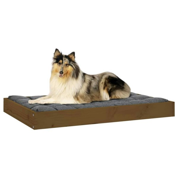Berkfield Dog Bed Honey Brown 91.5x64x9 cm Solid Wood Pine