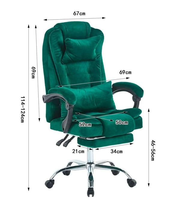 HYGRAD BUILT TO SURVIVE Velvet Reclining Office Chair with Footrest, Adjustable Swivel | HYGRAD®