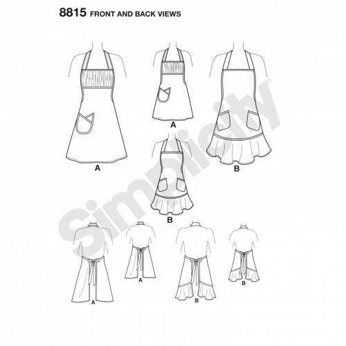 Simplicity Sewing Pattern 8815, Aprons for Women, Teenagers, Kids, A (S - L / S - L) - Easy