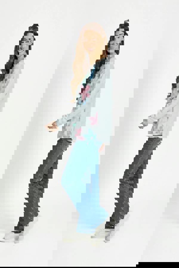 Mudflower Large Floral Print Lightweight Knit Jumper