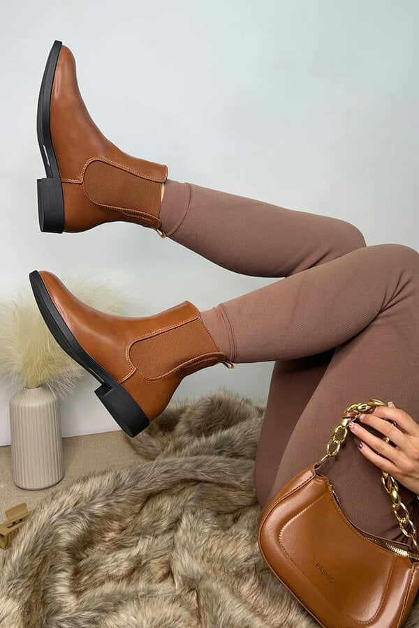 XY LONDON Chelsea Flatform Ankle Boots Pull On