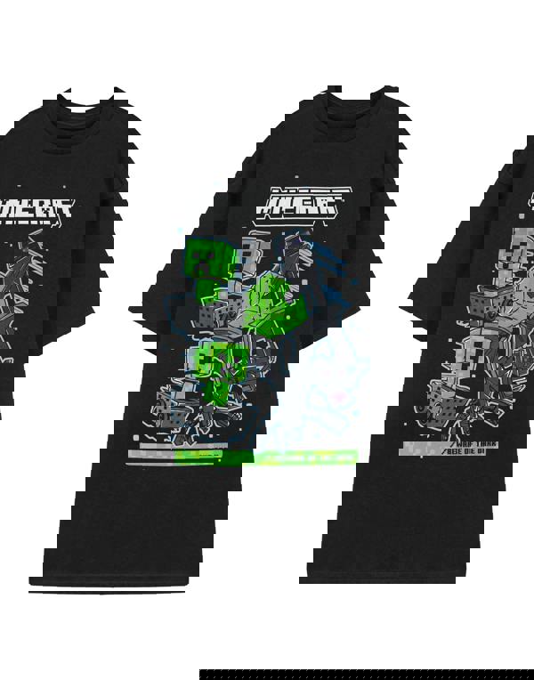 Minecraft Mens Black Beware Of The Dark Short Sleeved T-Shirt