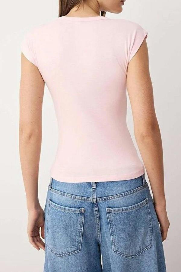 WOVCOR Viscose Fitted Knit Blouse
