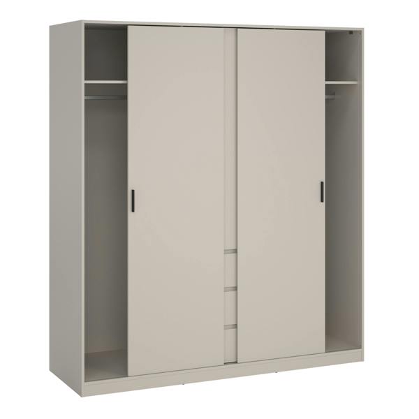 Furniture To Go Naia Wardrobe with 2 sliding Doors 1 Door 3 Drawers in Cashmere
