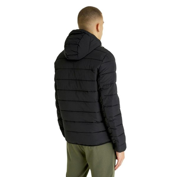 Lyle & Scott Branded Hooded Puffer Jacket - Black