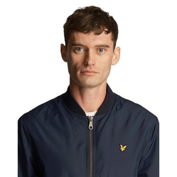 Lyle & Scott Branded Bomber Jacket - Navy Blue