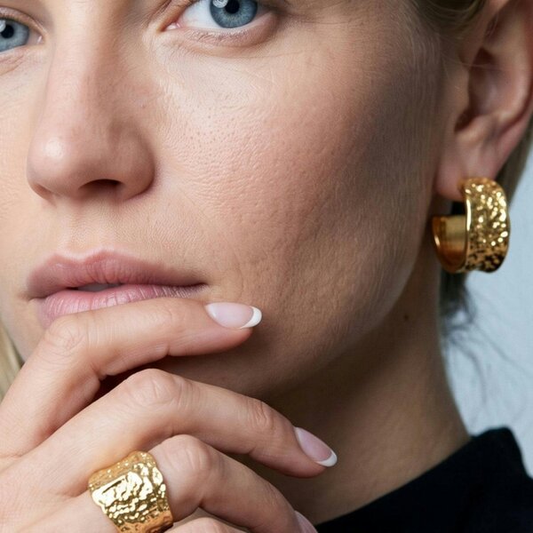 Uchi & Soto Kin Molten Gold Hoop Earrings