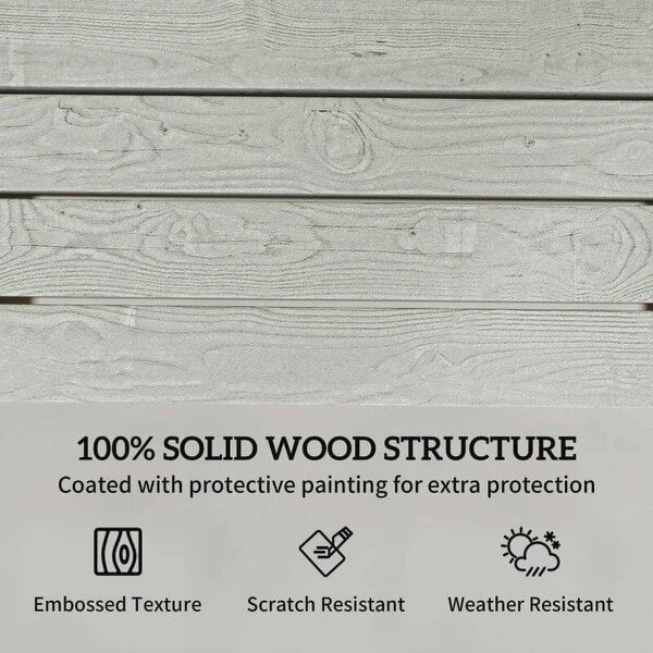 Outdoor Garden Loveseat, Embossed Wooden Jack and Jill Garden Seat with Integrated Table, Grey