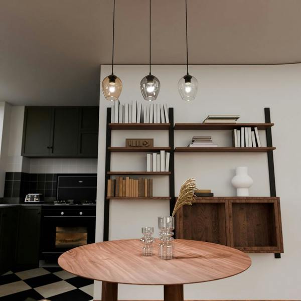Emibig ISTAR Pendant lamp  3 x E27 Black with Transparent, Graphite and Amber Shade