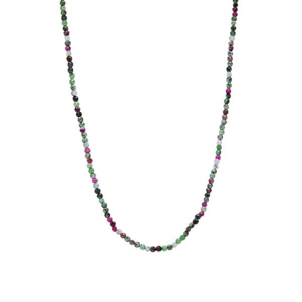Spero London Fine Red Green Tourmaline Sterling Silver Necklace