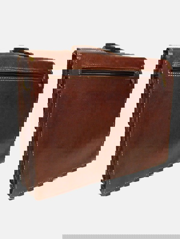 Casablanca Leather Satchel Dark Brown Back