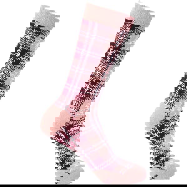 Trespass Unisex Adult Fergus Checked Socks - Dark Cherry - 