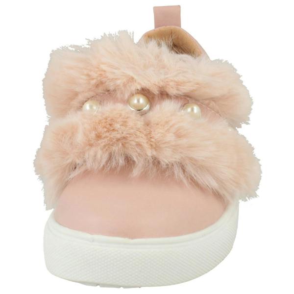 Spot On Girls Spot On Faux Pearl Strap Fur Trim Shoes