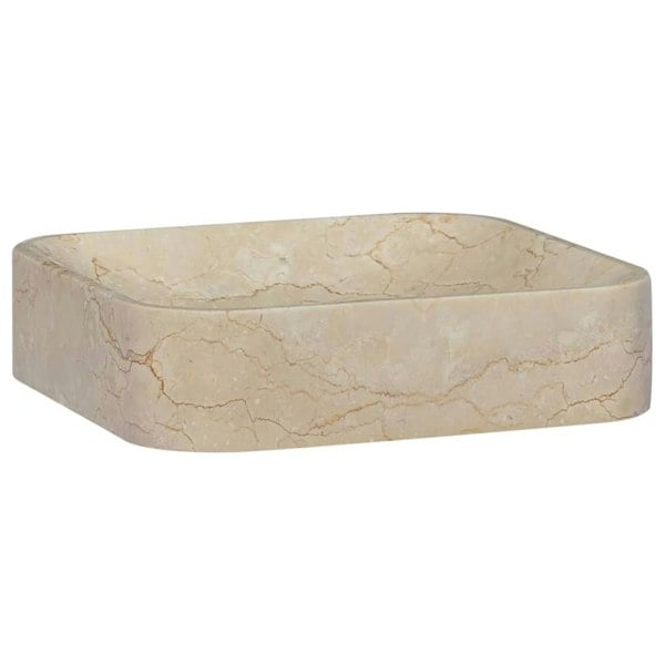 Berkfield Sink Cream 40x40x10 cm Marble
