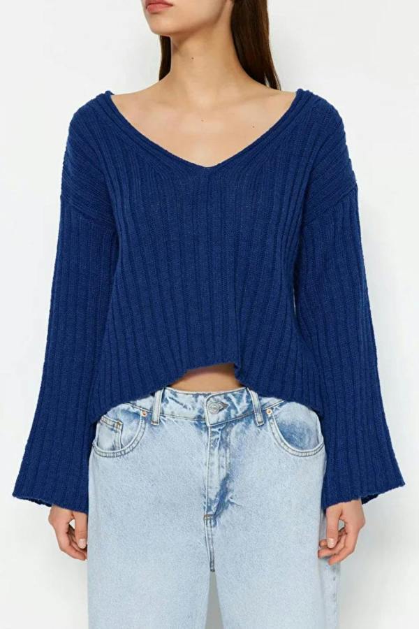 Hoxton Gal Mercerized Look Wool Blend Oversized Basic Knit Sweater