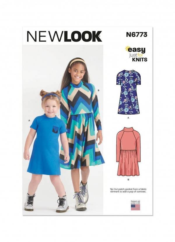 New Look Sewing Pattern 6773, Dresses for Kids, Teenagers, A (3-4-5-6-7-8-10-12-14) - Easy