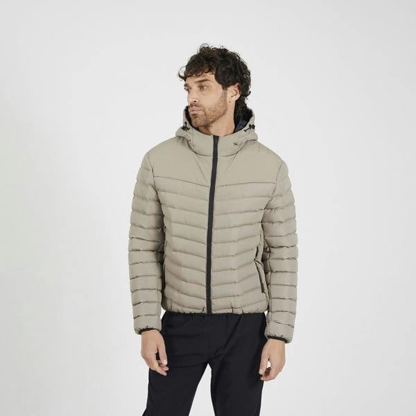 Brave Soul Taupe Padded Hooded Jacket - Taupe Image 1