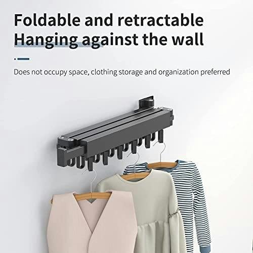 HYGRAD BUILT TO SURVIVE Clothes Drying Rack Wall Mounted Clothes Drying Airer Rack, Retractable Fold Away Laundry Drying Rack Outdoor & Indoor