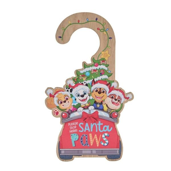 Widdop & Co Paw Patrol Santa Paws Please Stop Here Wooden Door Hanger