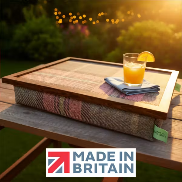 Made in the Mill Luxury Harrier Tweed Lap Tray With Bean Bag