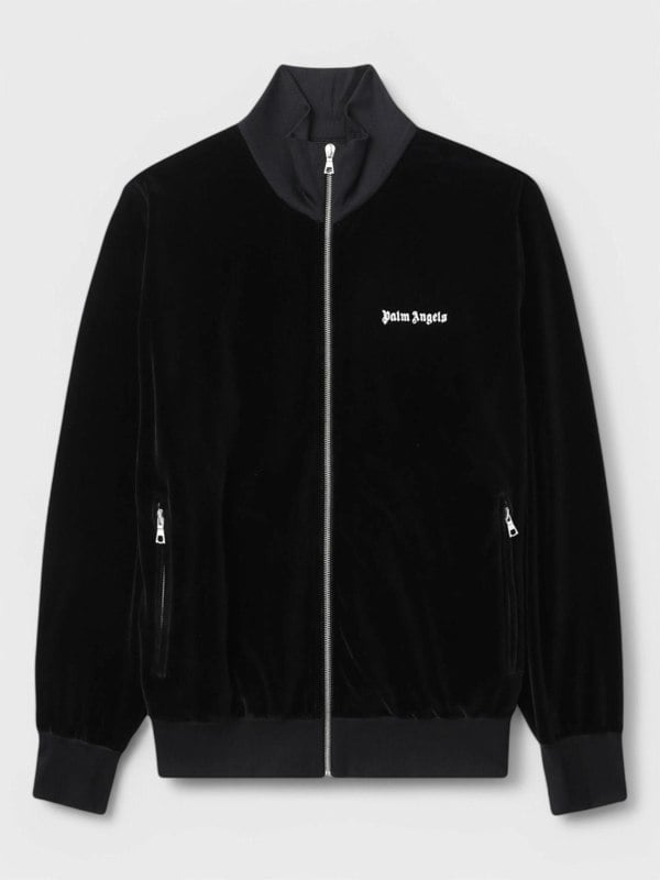 Palm Angels Velvet Track Jacket 'Black/White' - Supplied FashionPalm Angels