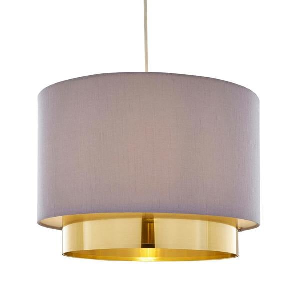 Pagazzi Lighting Zelina Grey and Gold Wide Easy-Fit Pendant