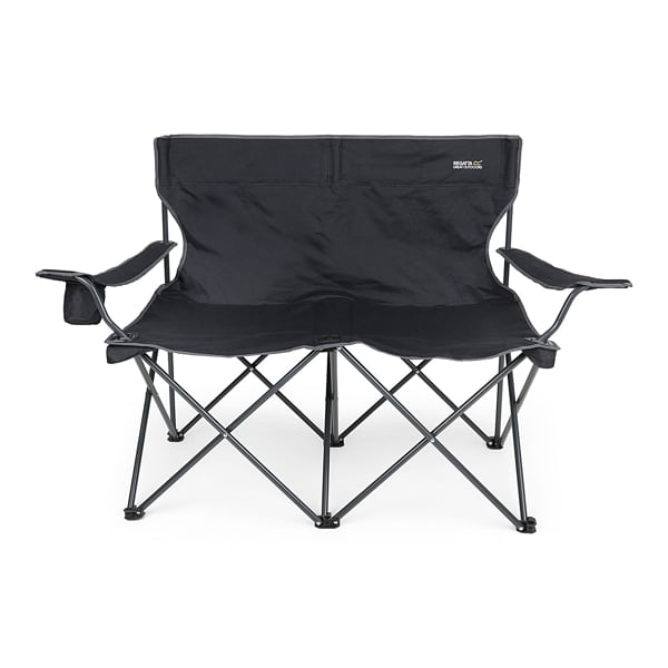 Regatta Isla Travel 2 Person Camping Chair with Storage Bag - Black Seal Grey