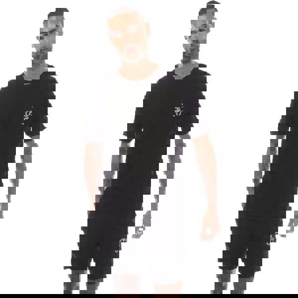 Jack And Jones Mens Tag T-Shirt & Shorts Set - Black - 