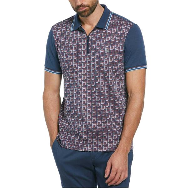 Original Penguin Mens Short-Sleeved Polo Shirt - Sargasso Sea - 