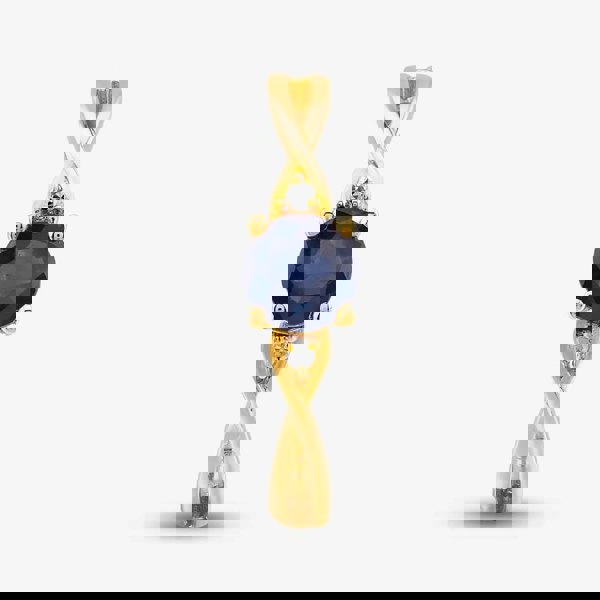 T. H. Baker 9ct Yellow Gold Sapphire & Diamond Crossover Ring OJR1702-BS