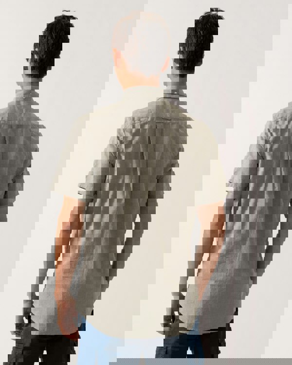 GANT Mens Regular Fit Short Sleeve Poplin Shirt - 303 Moss Green