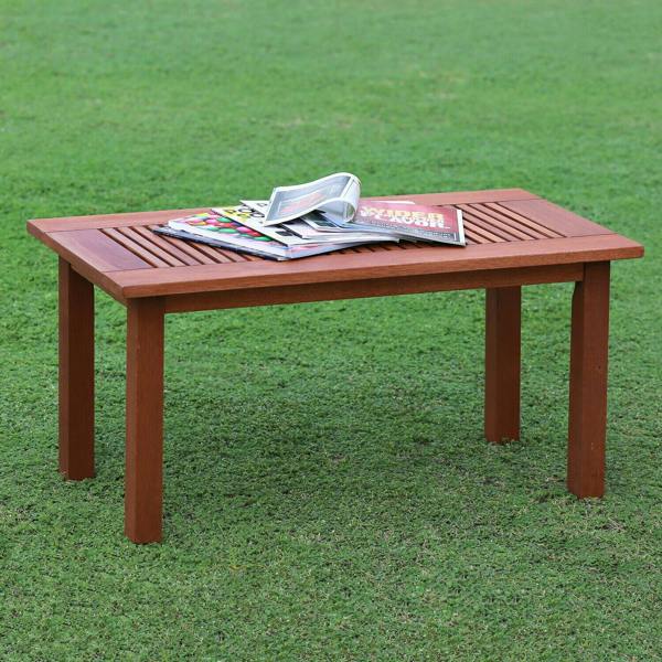 WALPLUS Tioman Hardwood Outdoor Coffee Table in Teak Oil, Natural | Modern Coffee Table for Living Room Decor and Daily Use